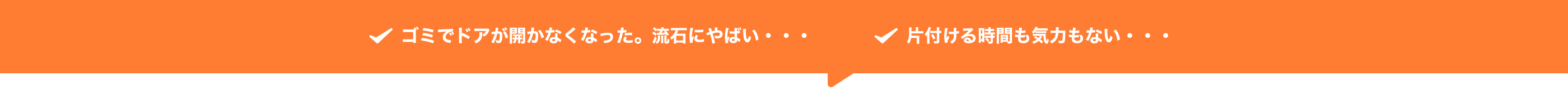ゴミでドアが開かなくなった。流石にやばい・・・片付ける時間も気力もない・・・
